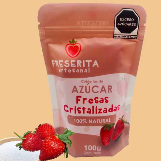 Fresas Deshidratadas Cubiertas de Azúcar. 100grs